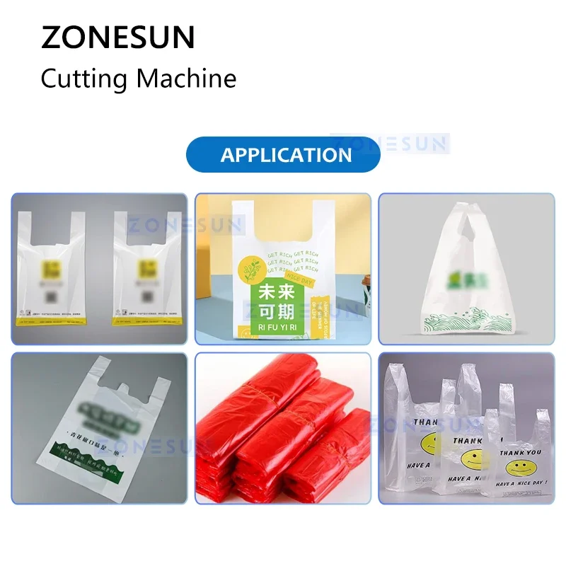 ZONESUN ZS-PCJ1 Машина для изготовления пластиковых полиэтиленовых пакетов для резки рулонных пакетов, машина для резки рулонных пакетов