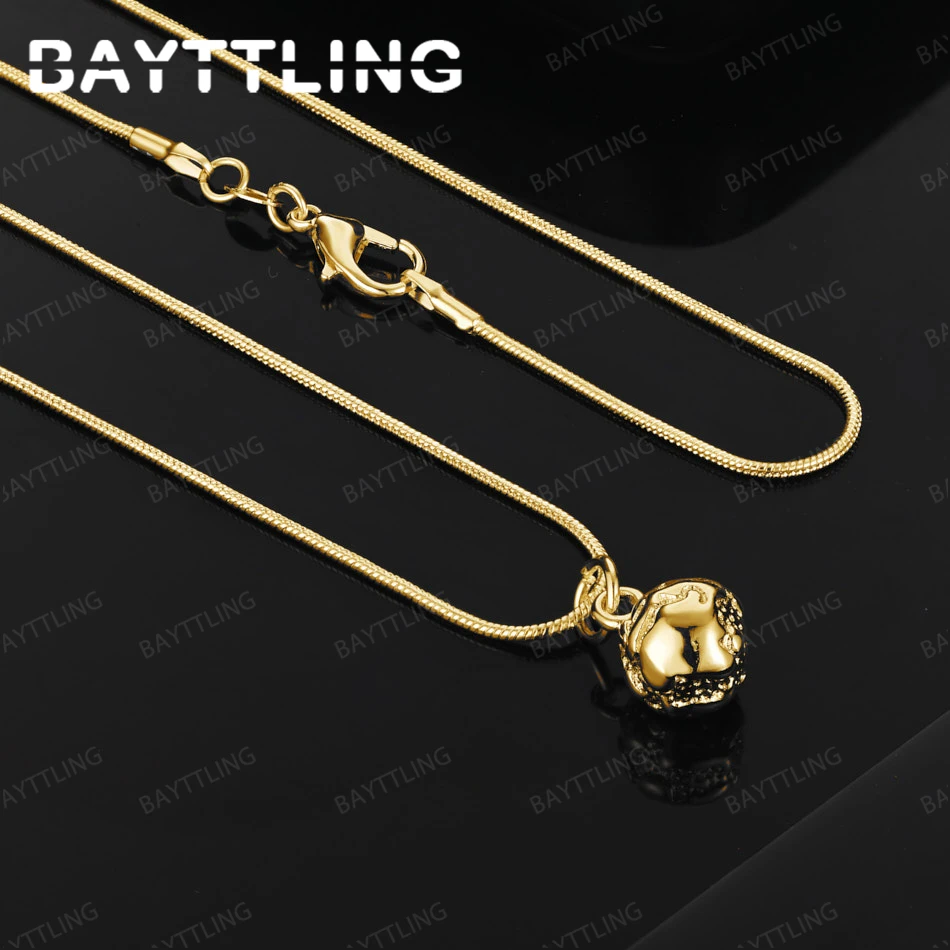 

925 Silver 18K Gold 16-30 Inch Exquisite Round Bead Pendant Necklace Luxury Wedding Party Accessory Gift