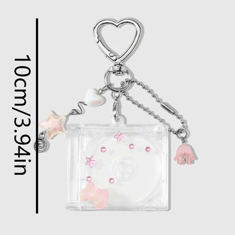 Hanging Accessory with Clear Acrylic Charm and Heart Clasp Hardware