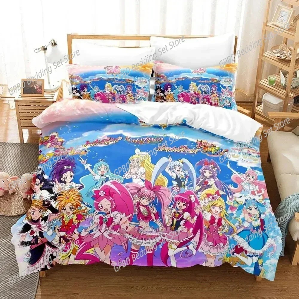 Anime Pretty Cure 3D NEW Duvet Cover Pillowcase Bedding Set Adult Boy Girl Bedroom Decoration Children Single Double Large 3