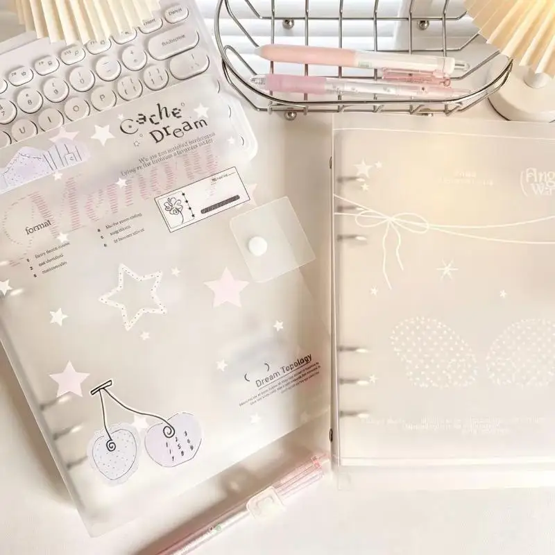 1/10Pcs Loose-Leaf Binder Organization Ins Style Ring Binder Notebook Scrub PP Inner Core Cover Note Book Journal Planner Office view 4