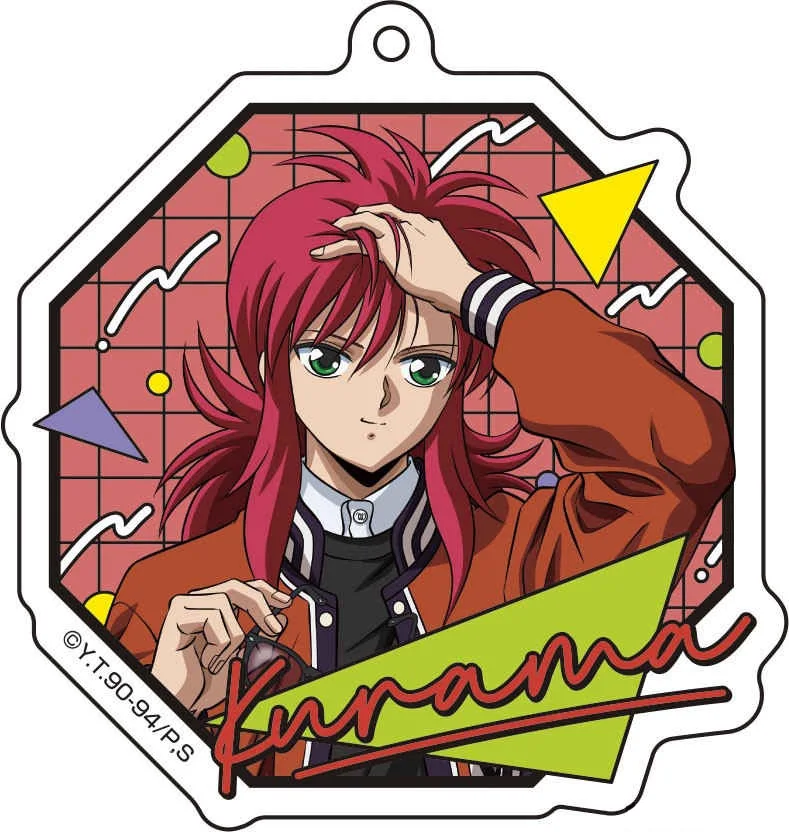 Charm Anime Fans Gifts Yu Yu Hakusho Acrylic Keychain Assembly HD Characte Hiei Kurama Yuusuke Urameshi Ornaments About 6cm