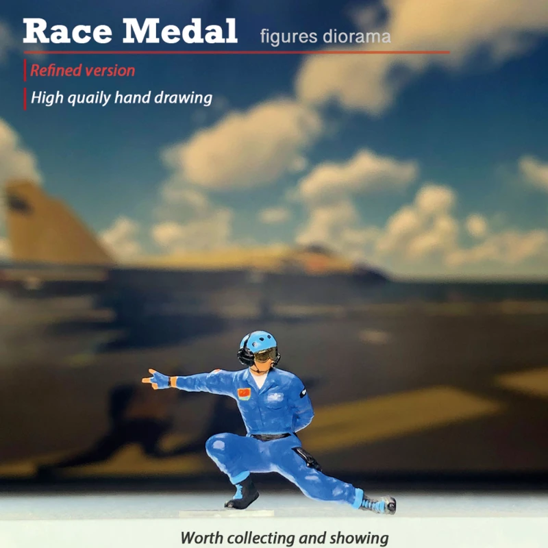 Neue 1:64 Modell Action Figure Air Force Pilot Befehl Flugzeugträger Boden Service Handhabung Arbeits Männer DIY Szene Zubehör