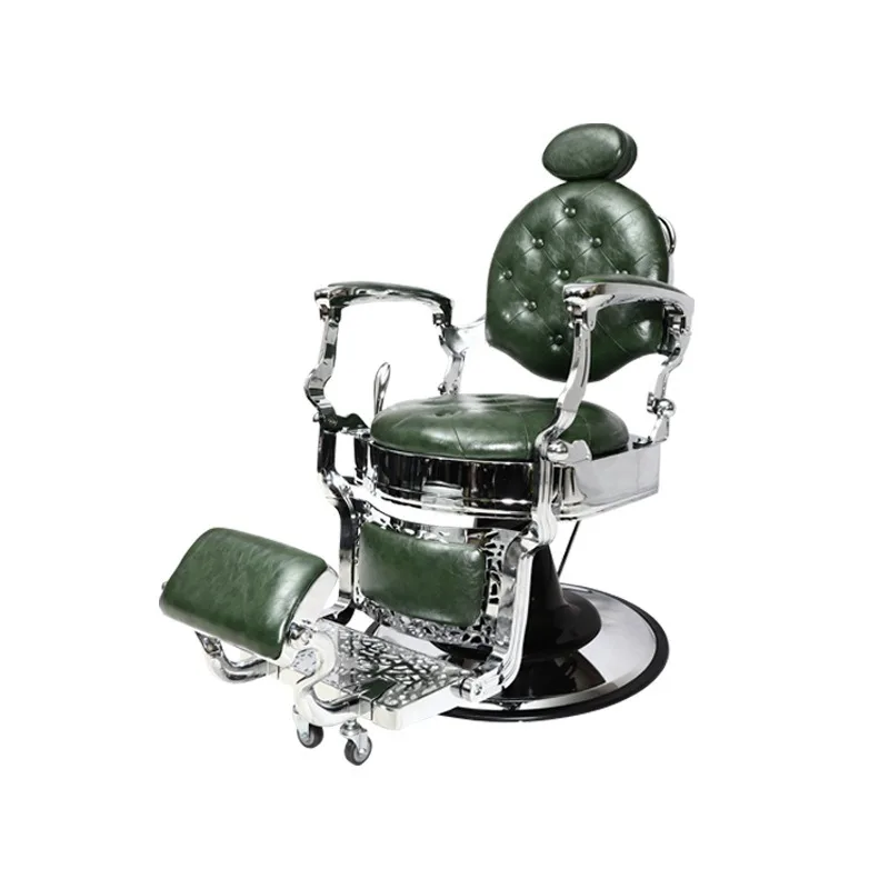 Oily hair hairdressing chair European style retro barber chair for men hair cutting