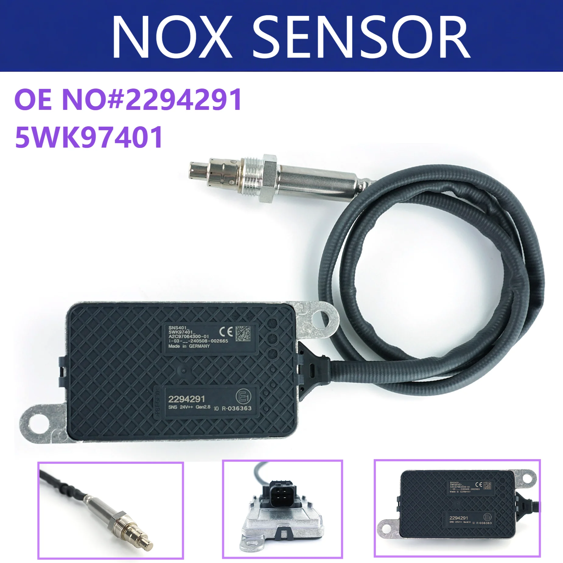 

5WK97401 2294291 High Quality N-GK Probe NOX Nitrogen Oxygen Sensor For Scania Engine Truck 2064769 2247381 2296801 Made in DE