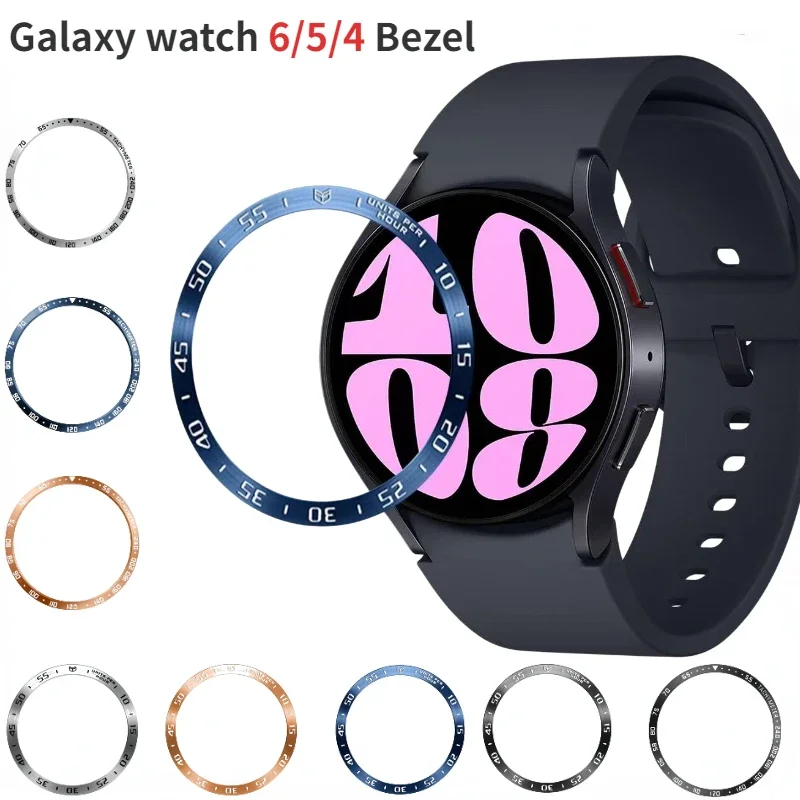 Metal Bezel for Samsung Galaxy Watch 6/5/4 40mm 44mm Time/Speed Scale Frame Protective Ring for Watch 6 Classic 47/43mm 46/42mm