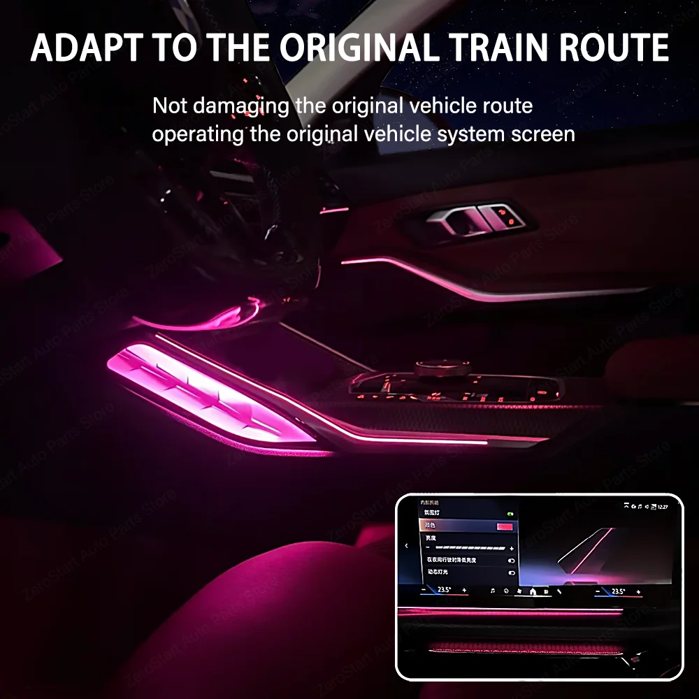 11 Colors LED Crystal Center Ambient Lighting For BMW 3 4 Series i3 G20 G22 G26 G80 G82 Console Saddle Atmosphere Light Interior