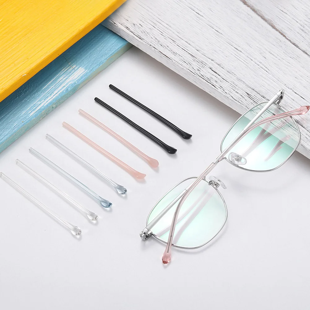 

10pc Eyeglass Temple Tips Replacement Parts Flexible Silicone Ear Hooks For Glasses Anti-Slip Lightweight Fit Sunglasses