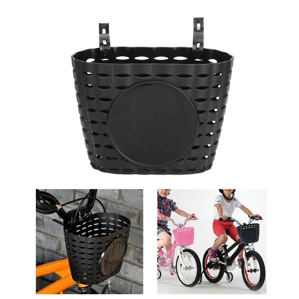 

Black Children Bicycle Front Hanging Basket Thicken Plastic Storage Bag Accessories For Kids' Bike