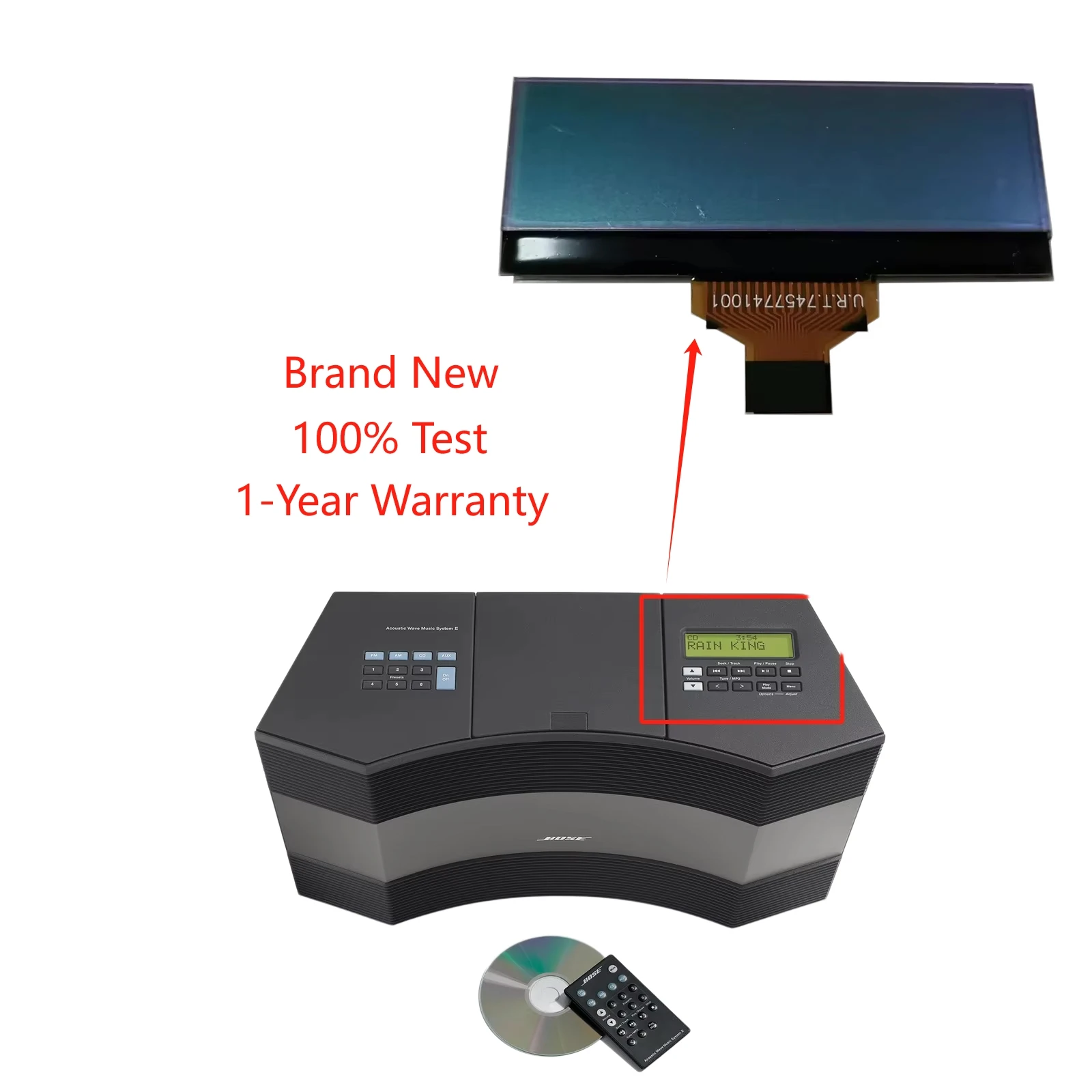 Replacement LCD Screen for Bose Acoustic Wave Music System II/Gen 2 - Fix Black Screen/No Display/Dim Cracked Display
