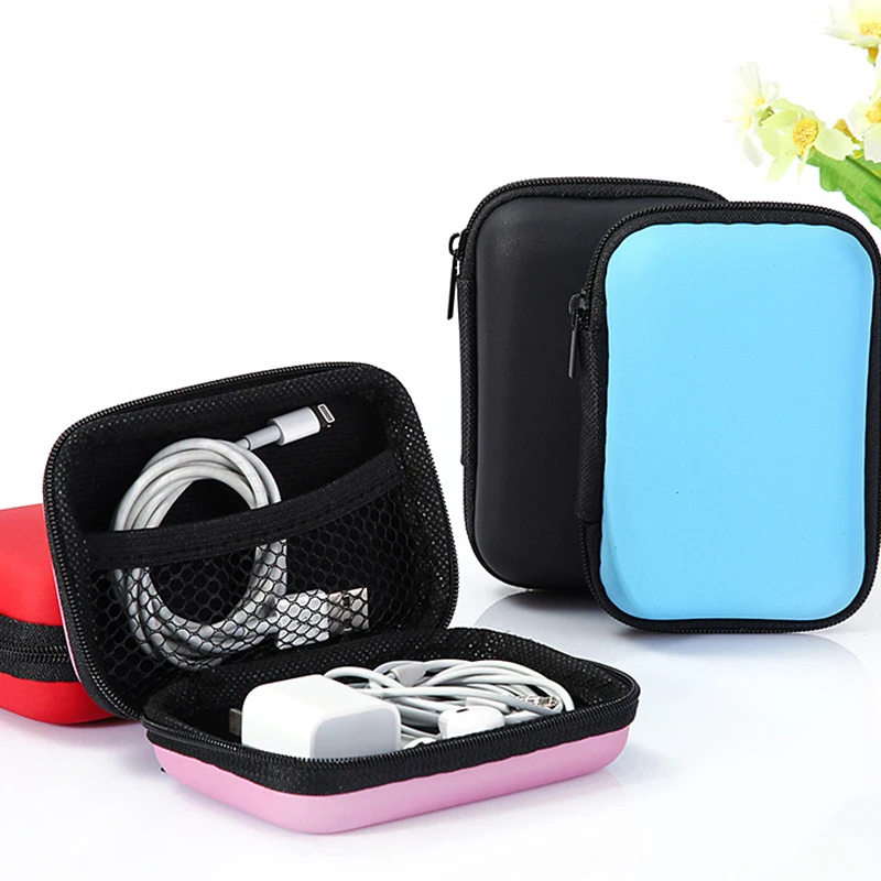 Mini bolsa de transporte para auriculares, accesorio portátil para artículos diversos, bolsa de almacenamiento de viaje, estuche de carga para auriculares, paquete con cremallera