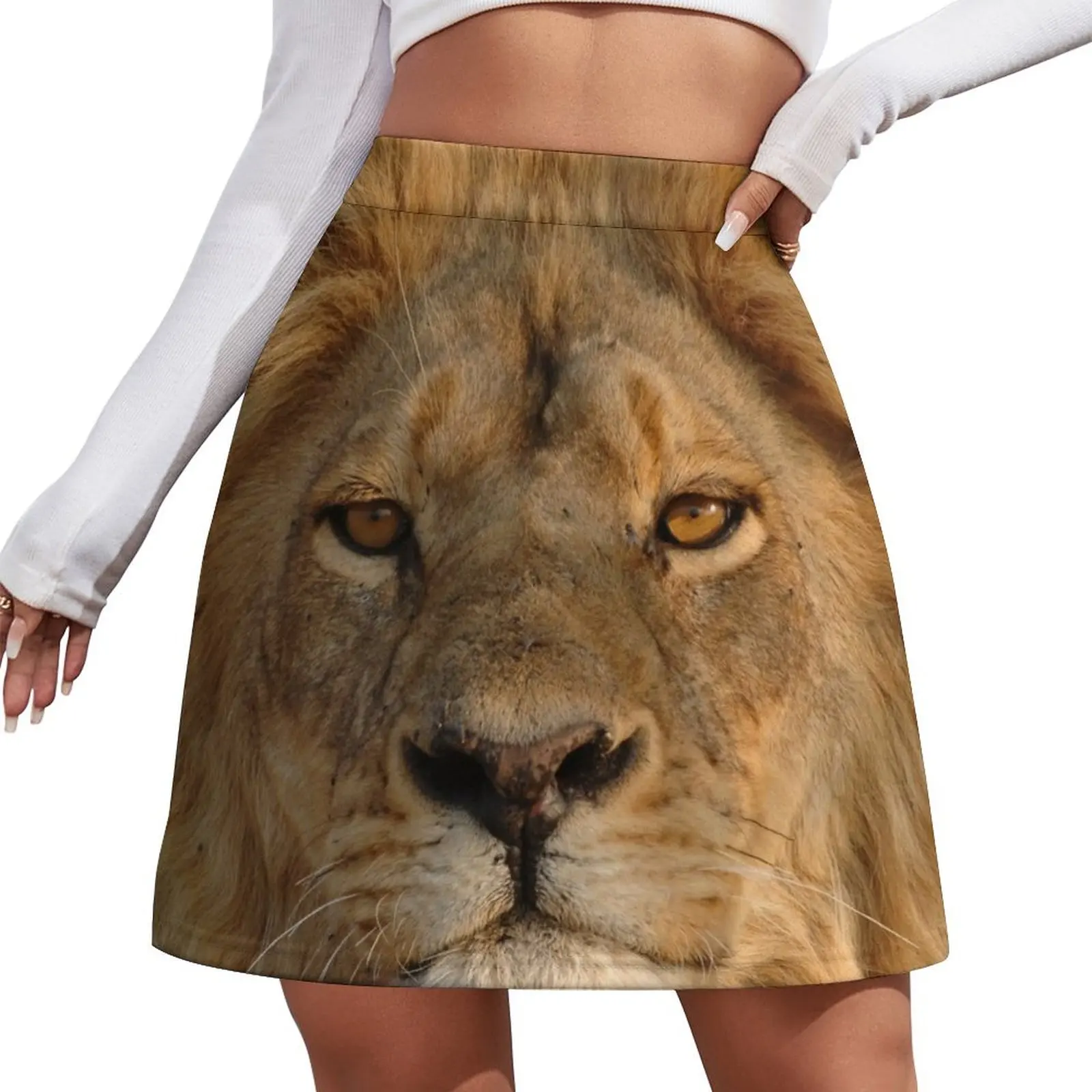 Male Lion staring Mini Skirt Short skirt woman School uniform midi skirt for women