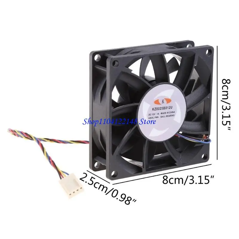 P9FA CPU Dual Ball Bearings 8x8x2.5cm 12V 1.00A Brushless Cooling Exhaust Fan view 6