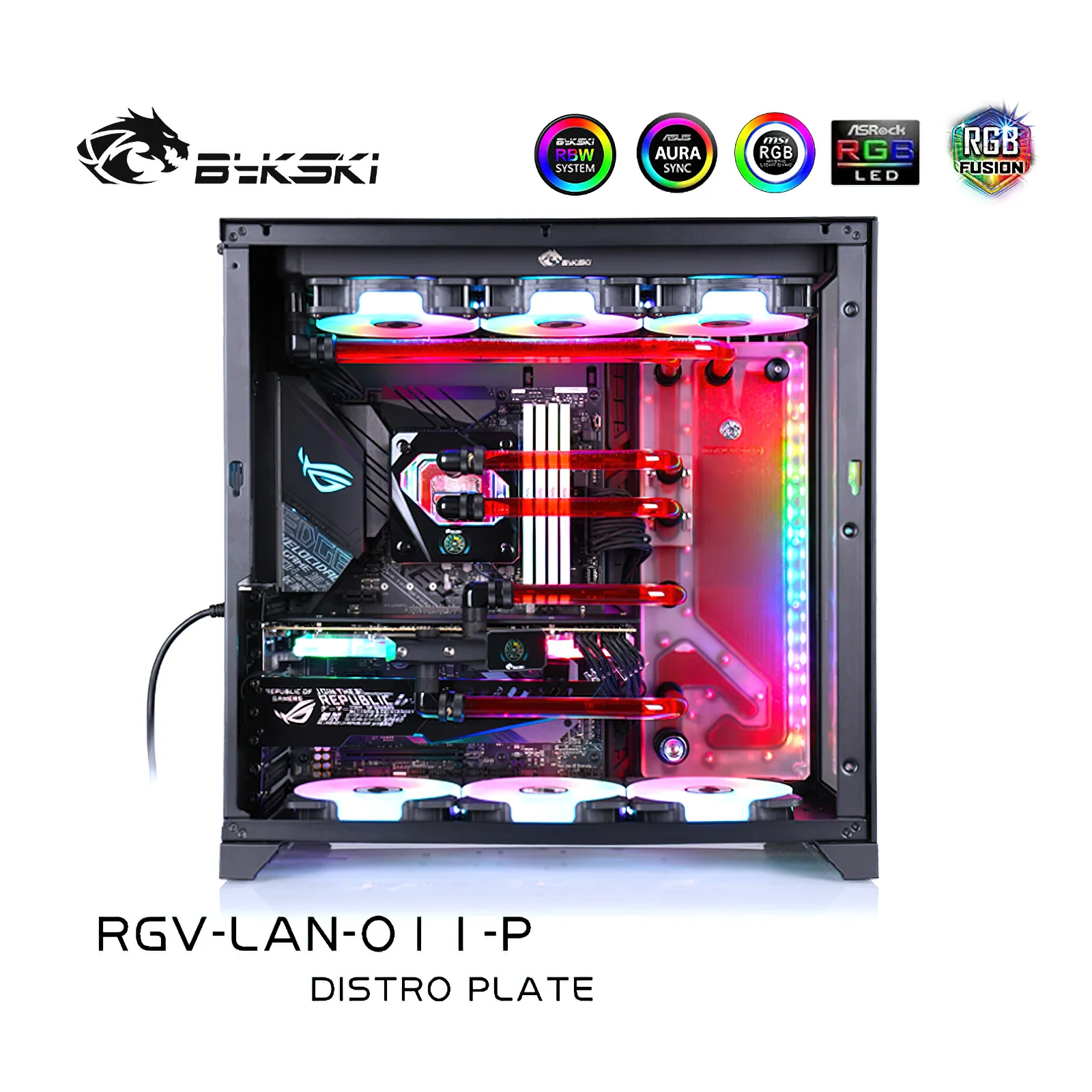 Bykski Distro Plate Reservior for Lianli PC-O11 Dynamic Chassis RGV-LAN-O11-P