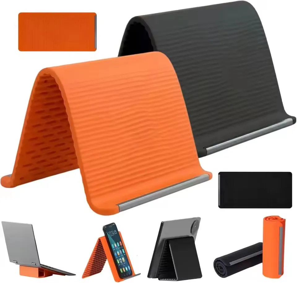 Flexible Foldable Silicone Phone Holder Portable Adjustable Multi-Angle Desktop Stand For iPhone iPad Laptop Tablet Home Office