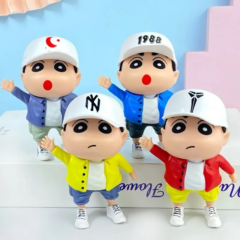 

4Pcs In stock Crayon Shin-chan Casual Wear Series Handmade Anime Figure Doll or Car Decoration for Friends or Children Gifts