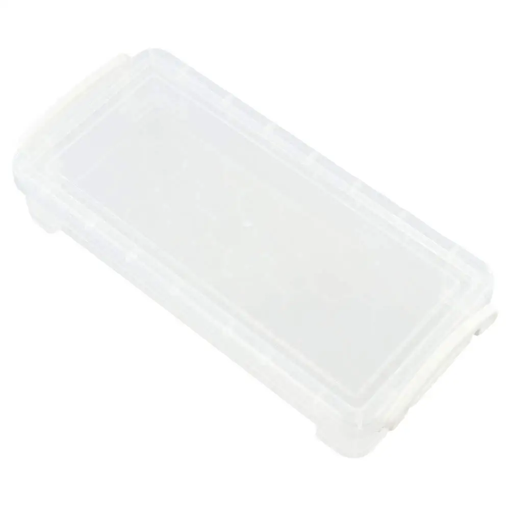 Large Capacity Transparent Pencil Case Plastic Simple Stationery Storage Box Stackable Space-Saving Sketch Pen Bag School