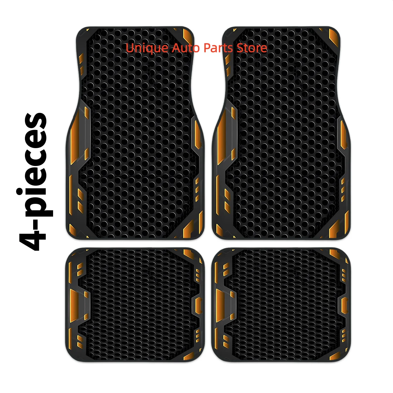 

4pcs 2D Black Honeycomb Car Floor Mats | Universal Fit, Easy To Install And Clean, Perfect Gift For All Seasons