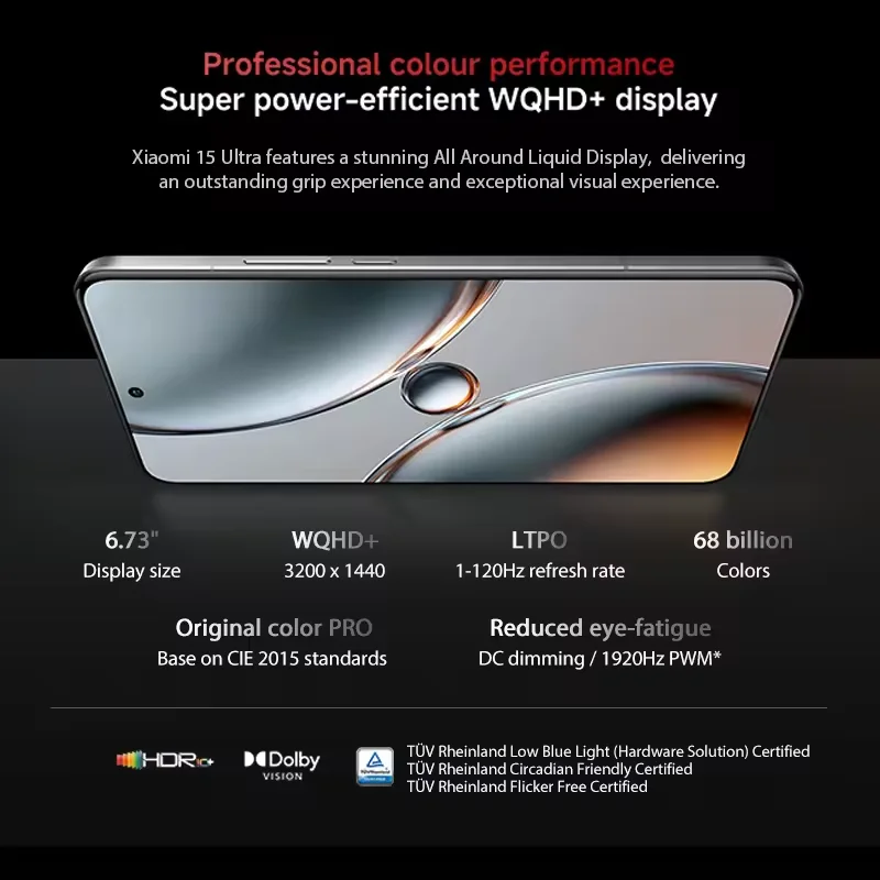 Smartphone Xiaomi 15 Ultra Version Chinoise Snapdragon ®   8 Elite AMOLED écran Leica 200MP ultra téléobjectif 90W HyperCharge IP68