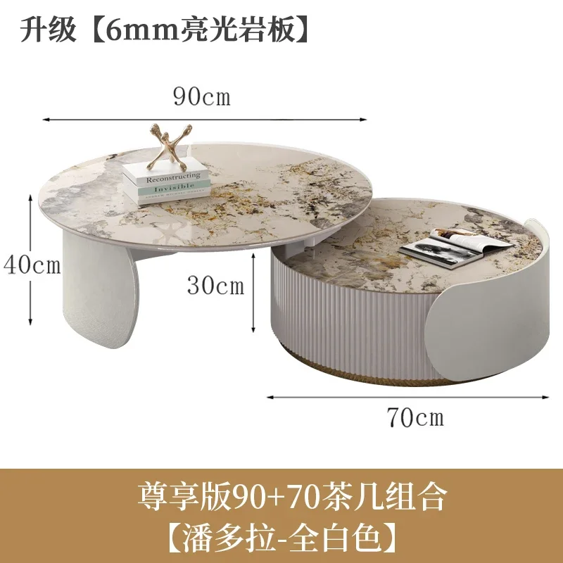 Unique Aesthetic Coffee Tables Marble European Glam Nordic Luxury Trendy Coffee Tables Round Modern Mesas Living Room Furniture image 3