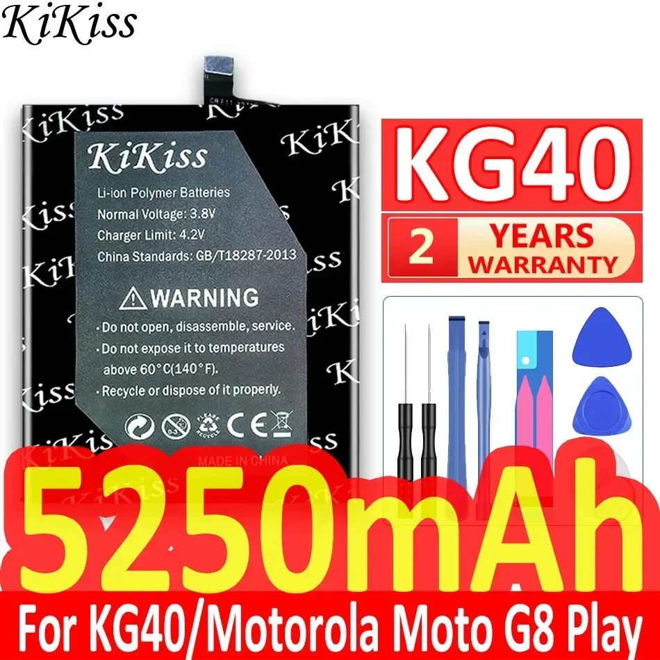 

Высококачественный аккумулятор KiKiss 5250 мАч KG40 для Motorola Moto One Macro G8 Play G8Play One Macro с двумя SIM-картами стандарта XT20162