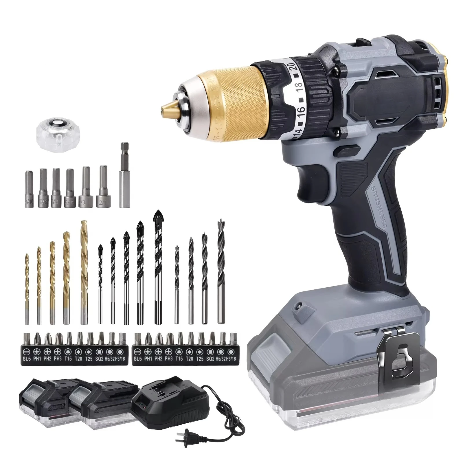 20V Electric Cordless Hammer Drill Battery Power Tools 2-Speed Impact Hammer Drills Driver