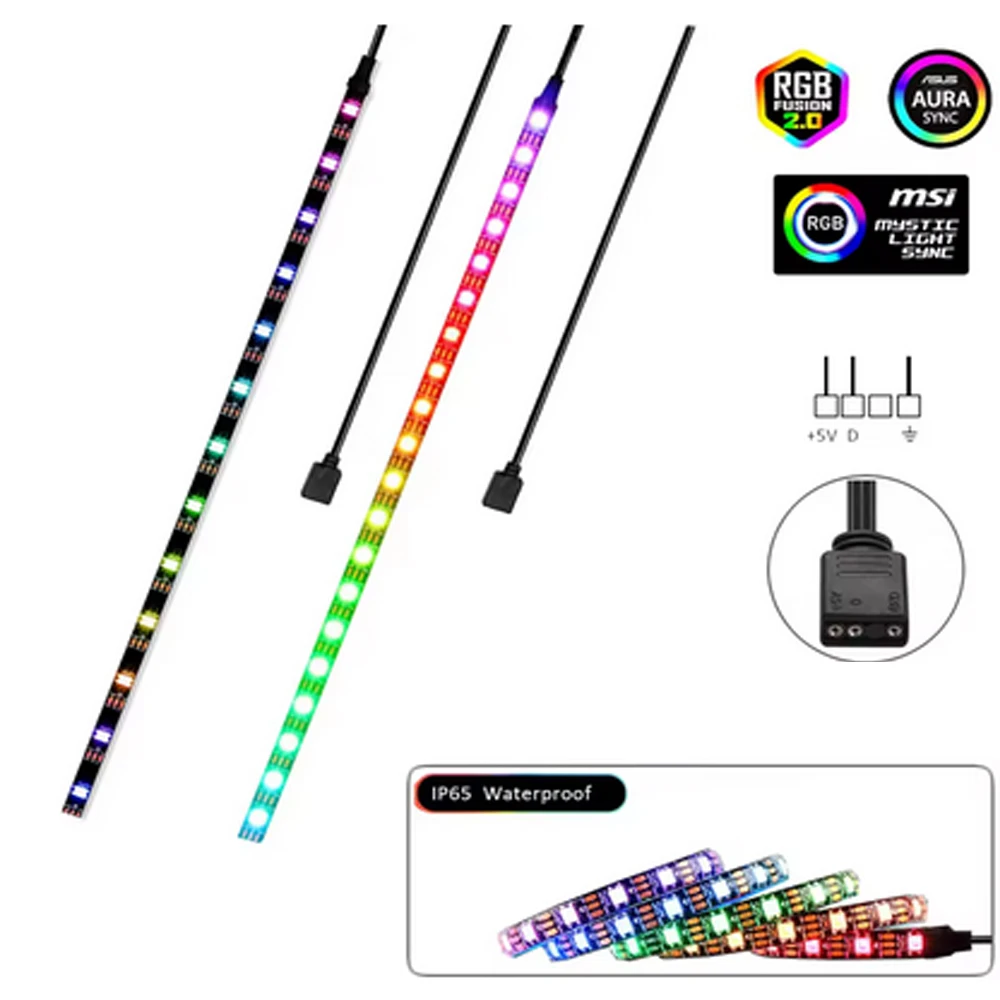 

LED Strip Light RGB 5V Addressable ws2812b Strip For PC case Motherboard 3 Pin Header for ASUS Aura SYNC Light