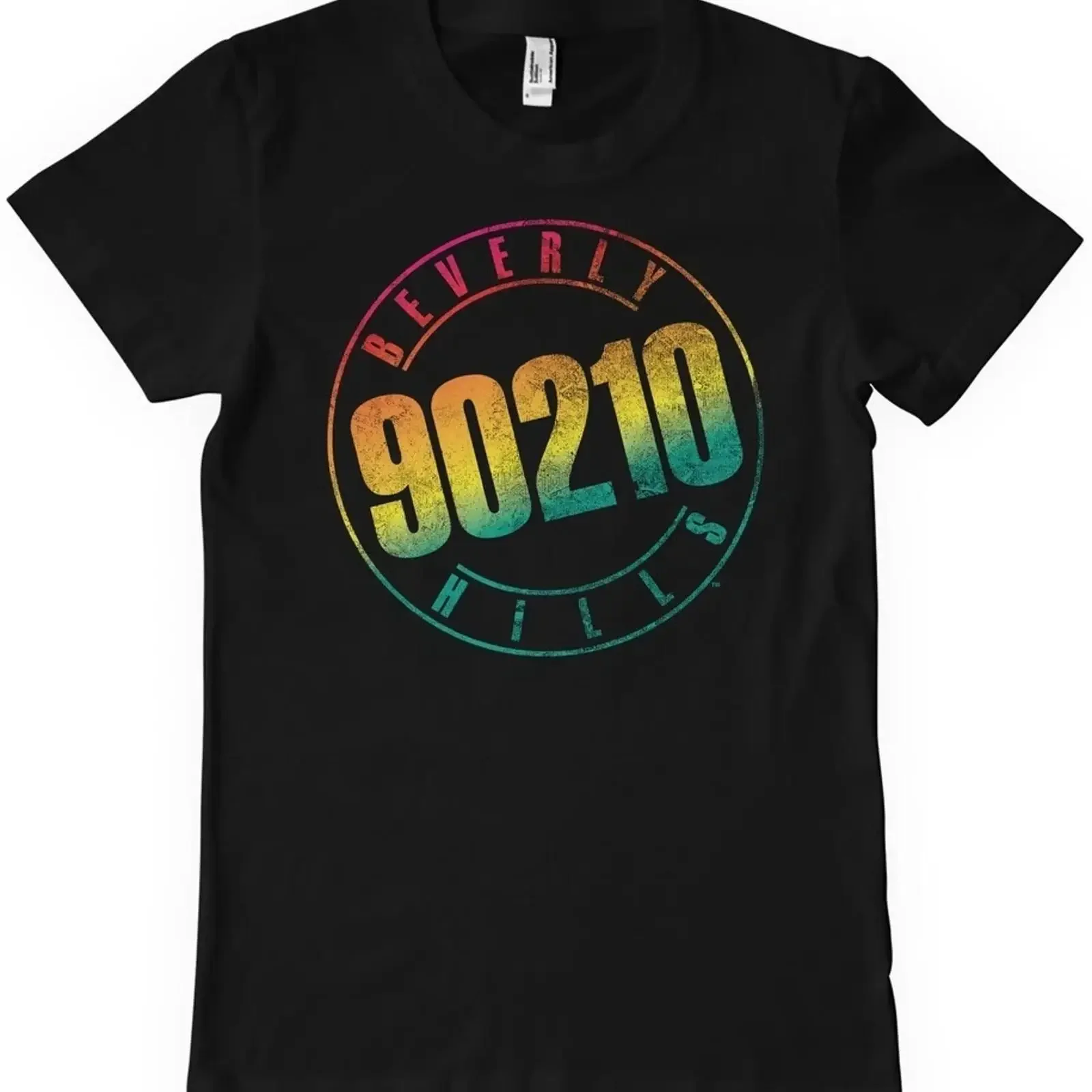 Beverly Hills 90210 Distressed Logo T Shirt vintage Washed graphic Soft Stylish Top For Everyday Wear Stretched Slightly