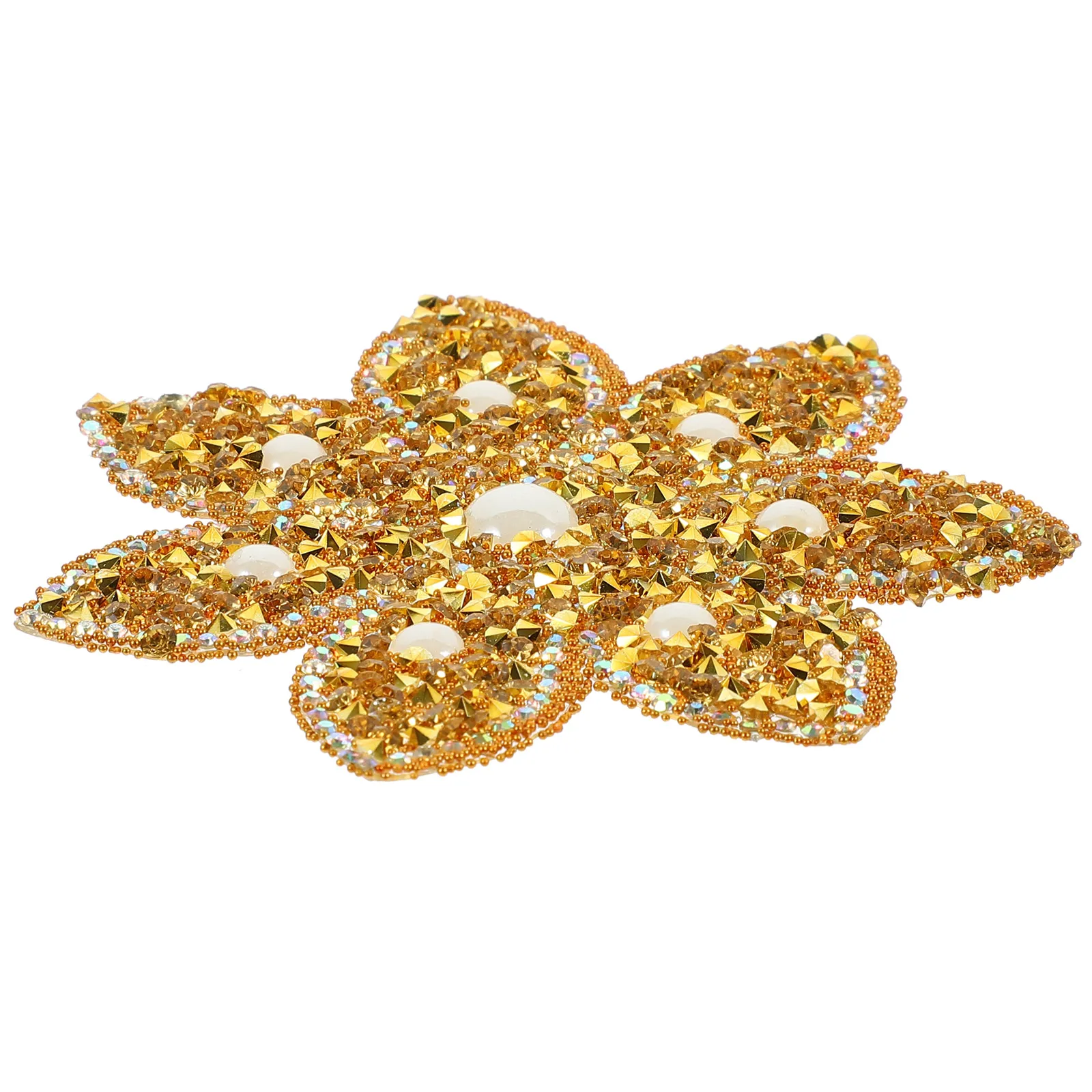 

Glitter Rhinestone Flower Applique Iron On Resin Adhesive Decorative Clothing Accessories Wedding Bridal Sash Party Hat Diy