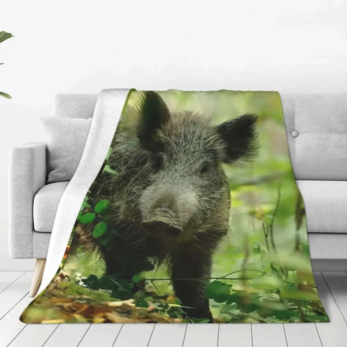 Wild Boar Hunting Pig Blanket Fleece animal nature Lightweight Thin Throw Blankets for Bedding Couch Bed Rug