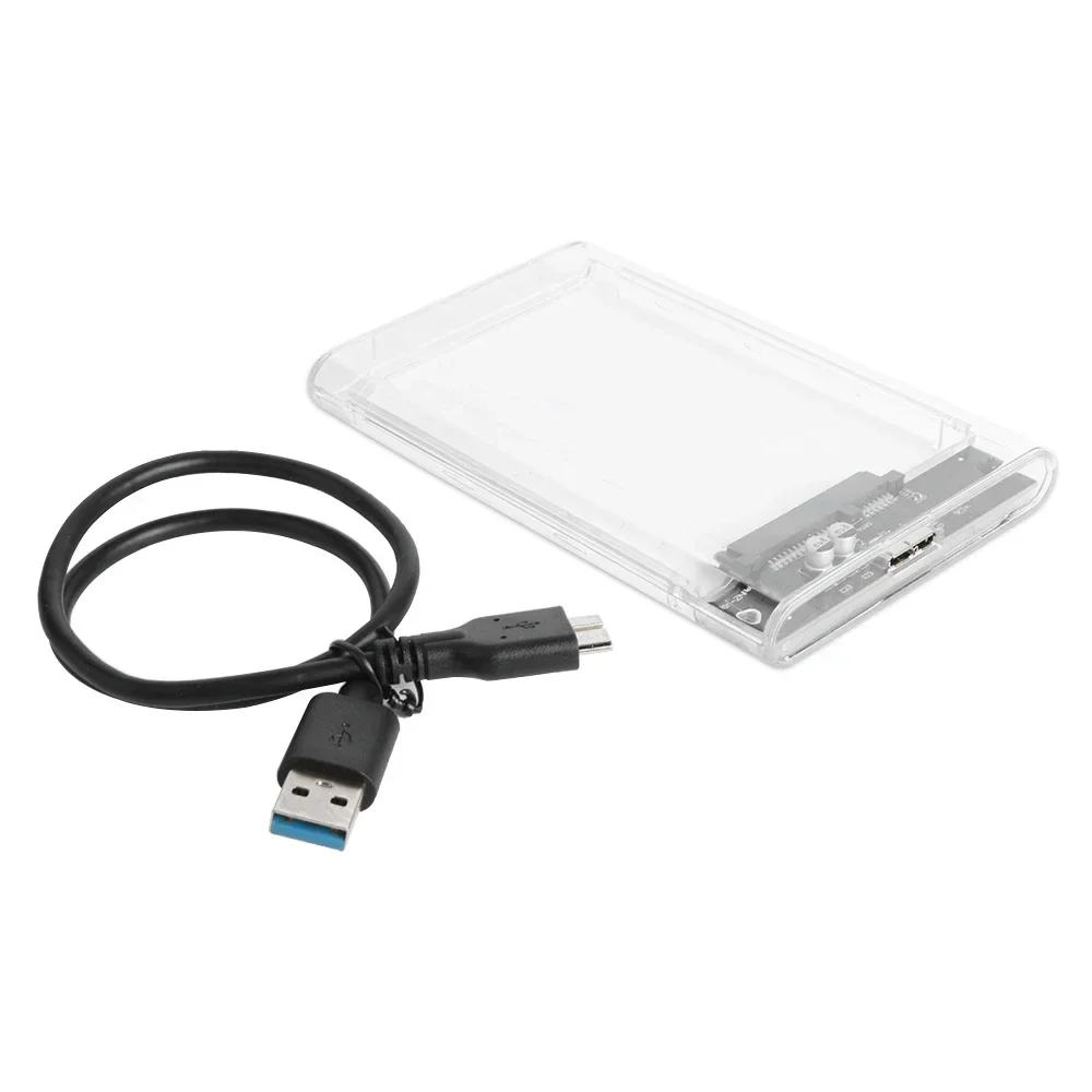 حاوية محرك الأقراص الصلبة الخارجية USB 3.0 2.5 بوصة SATA إلى USB3.0 UASP حافظة القرص الصلب المحمولة الشفافة 2T HDD شفافة خالية من الأدوات