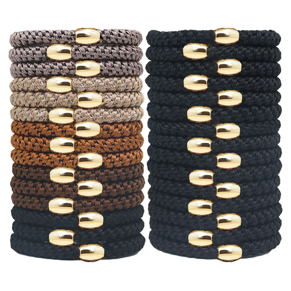 10 Stück 5 mm schwarze Mischung elastische Haargummis Haarbänder keine Schäden weiche Pferdeschwanzhalter Haarschmuck für Mädchen Frauen