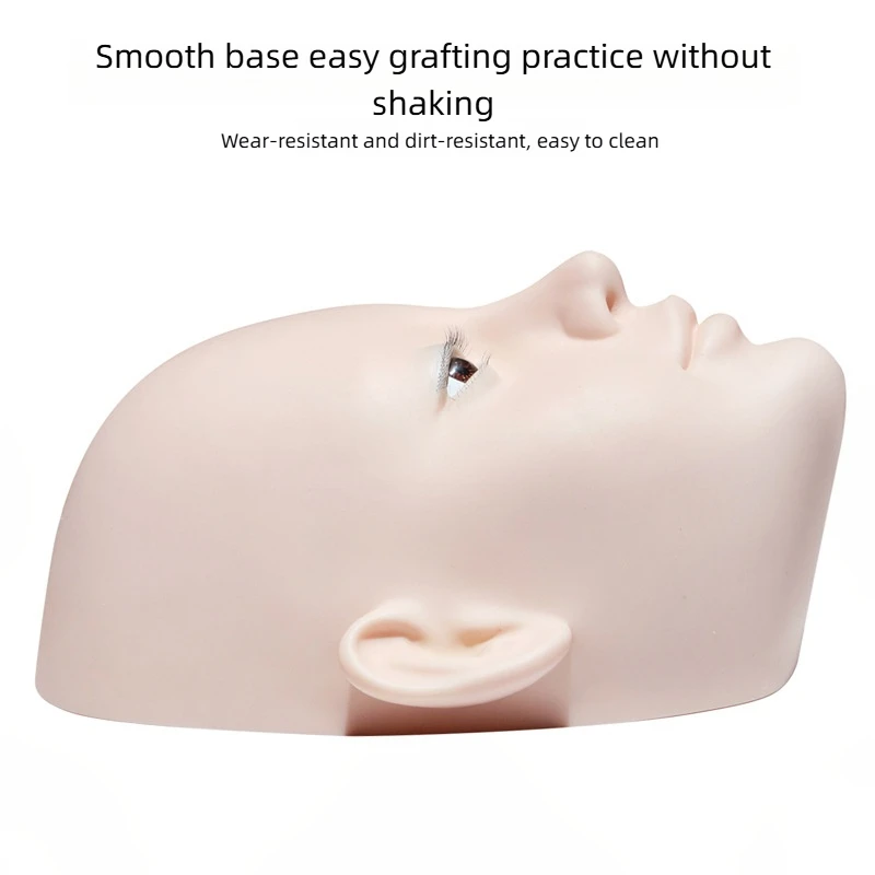 Têtes de Mannequin en Silicone pour Entraînement à l'Extensions de Cils, Module de Pratique avec 3 Couches