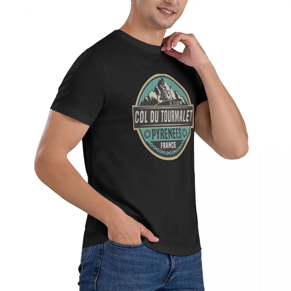 Col Du Tourmalet T Shirt Men Pure Cotton Fun T-Shirts Round Neck Route Tees Short Sleeve Tops New Arrival