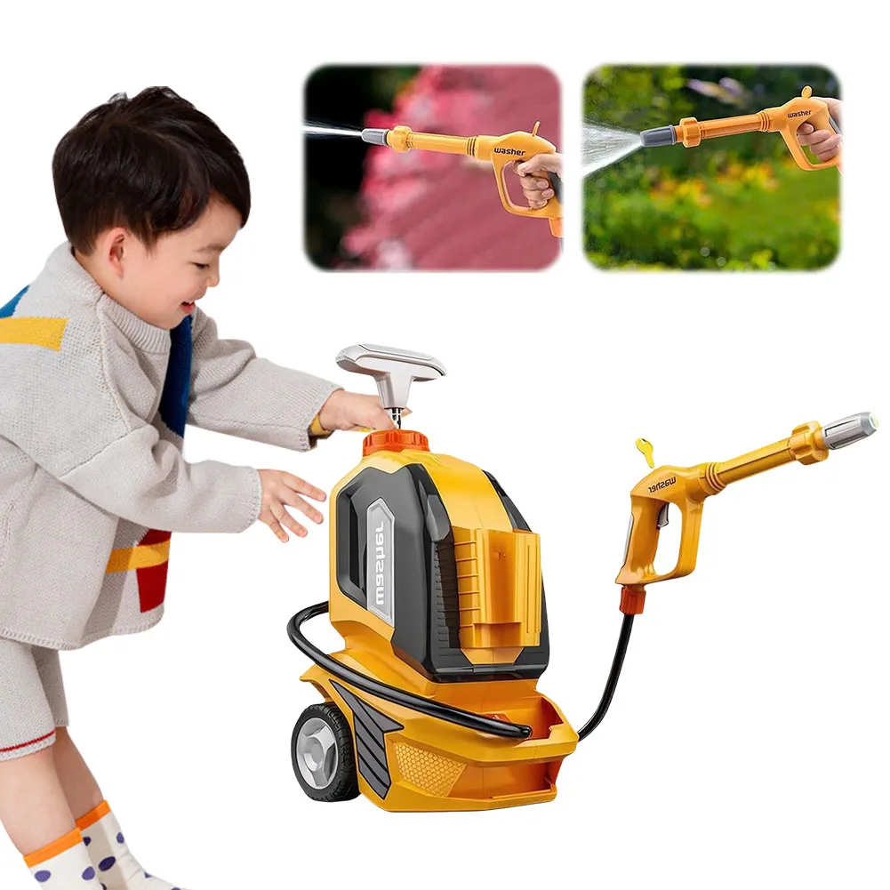 

Kids Water Pressure Washer Tools and Toys Toddler Pretend Playing Tools Manual Pressure Car Wash Gun Kid Cleaning Toy Set