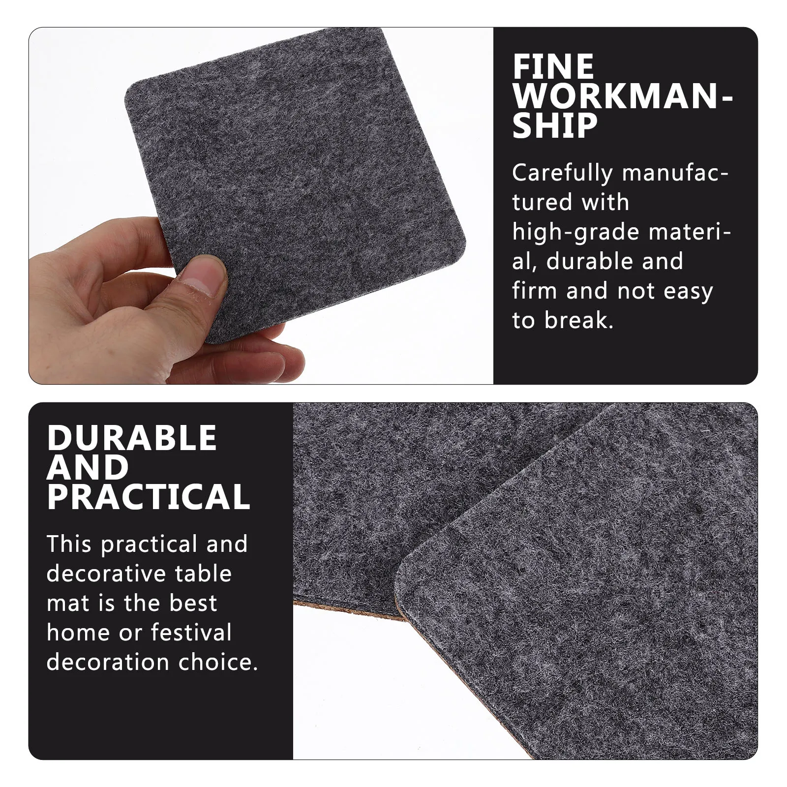 4Pcs Felt Set Heat Resistant Cup Pads Table Placemat