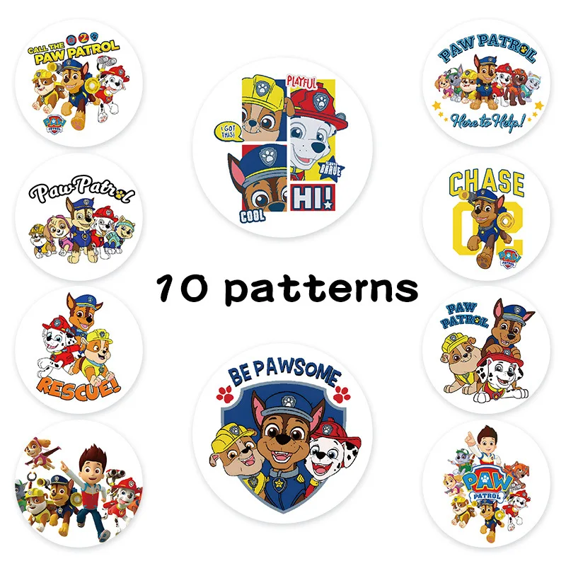 500 stks/rol Nieuwe Populaire Cartoon PAW Patrol Stickers DIY Skateboard Laptop Gitaar Telefoon Auto Seal Label Decals Decoratie stickers