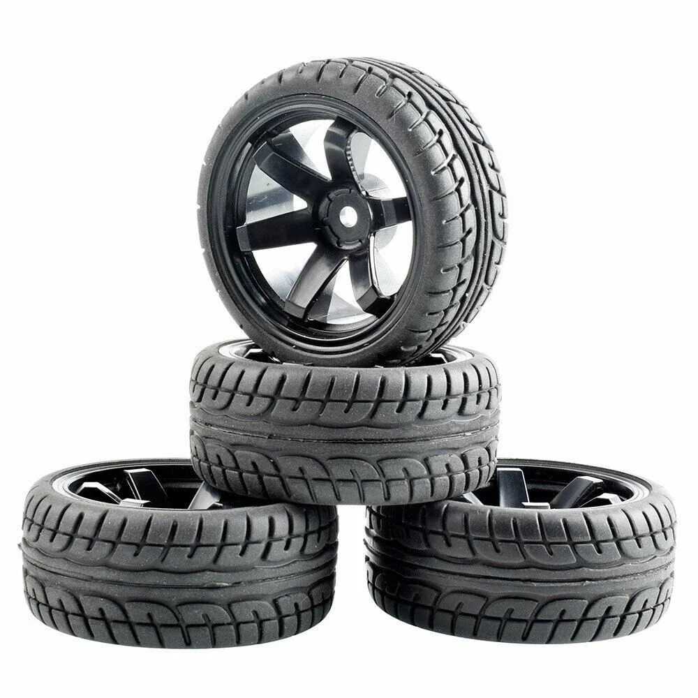

RC 701-8003 Rubber Tires & Plastic Wheel 4Pcs For HSP HPI 1:10 On-Road Car