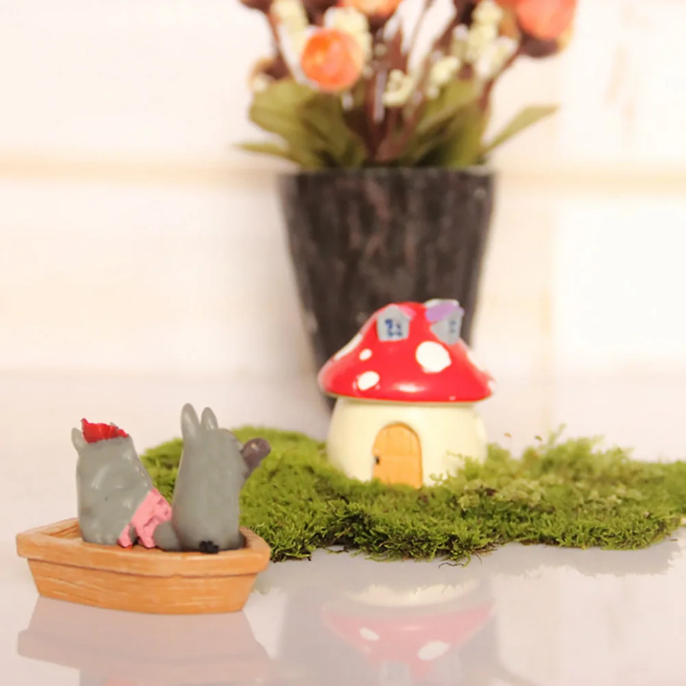 

5pcs Mini Ornament Resin Craft For Dollhouse Micro Landscape Decorative Resin Boat Small Boat Decor Mini Dollhouse Ship