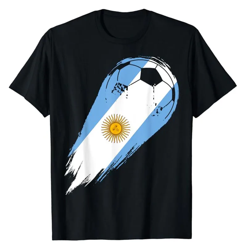 

Soccer Player of Pride Argentina T-Shirt Argentina Flag Football Fans Argentinian Pride Lovers Graphic Tees Short Sleeve Blouses