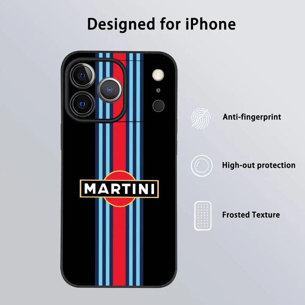 Mode Mooie M-MARTINli-ses Telefoon Case Voor IPhone 17 16 15 14 13 12 11 Pro max Plus Mini Zwart Frosted Soft Shell Funda