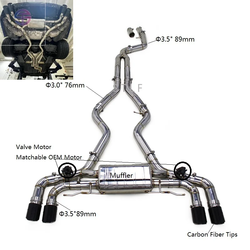 

Performance OEM Valve Catback Exhaust for M340i M340 M440 M440I G20G22 B58 3.0T 2019-2024 SUS304 Pipe Muffler System