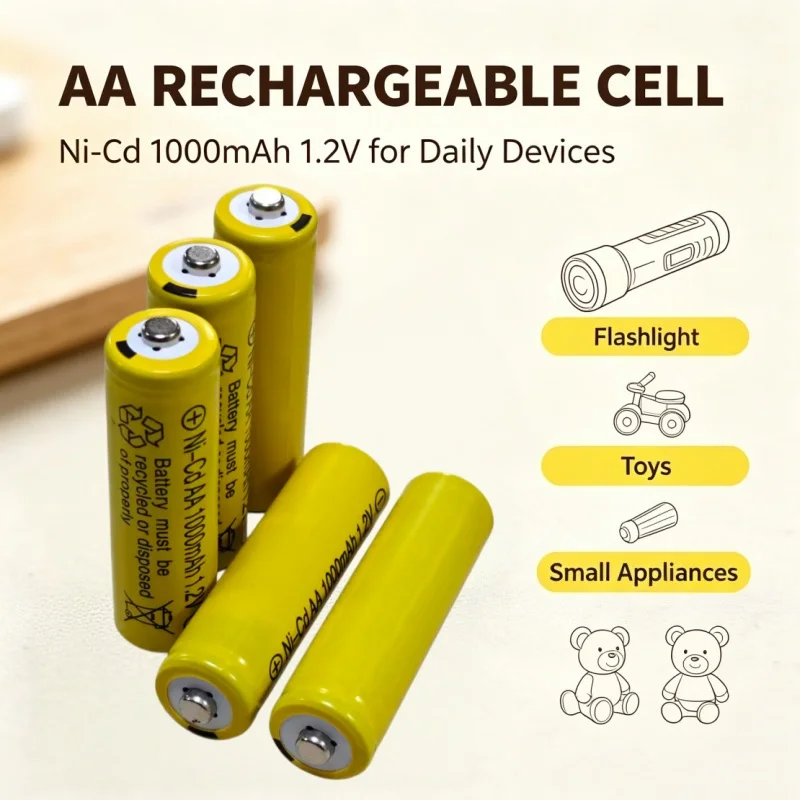 Lpega 1.2V AA 1000mAh Ni‑Cd Rechargeable Battery 100% Original Cell Battery For Toys Watches Household Devices