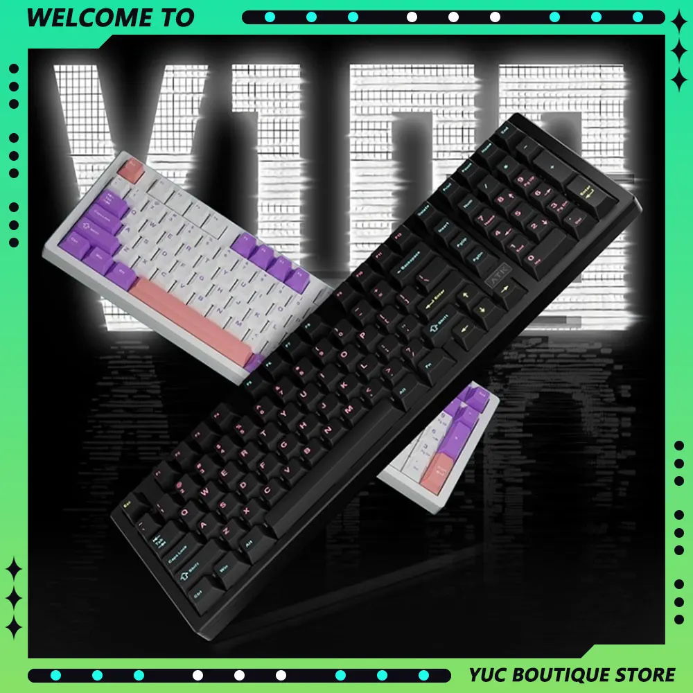 ATK68 V100 Pro E-sports Gaming Mechanical Keyboard Three Mode Low latency Wireless Keyboards Customized PC Game Accessories Gift