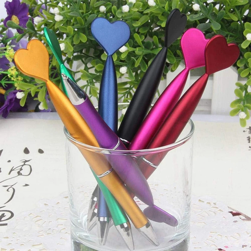 18Pcs Heart Shaped Ballpoint Pen Message Pens Multi-function Pen Cute Kids Pens Interesting Pen Heart-shaped Plastic Ball Pens