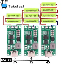 18650 Lithium Battery Multi-Cell 2S 3S 4S Type-C To 8.4V 12.6V 16.8V Step-Up Boost LiPo Polymer Li-Ion Charger 7.4V 11.1V 14.8V