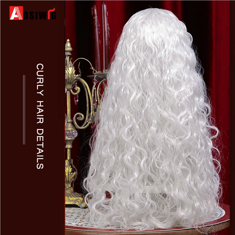 AOSIWIG Synthetic Long Retro Curly Hair ​Wigs Lolita Curly  Hair With Bangs For Women ​Halloween Cosplay Wig