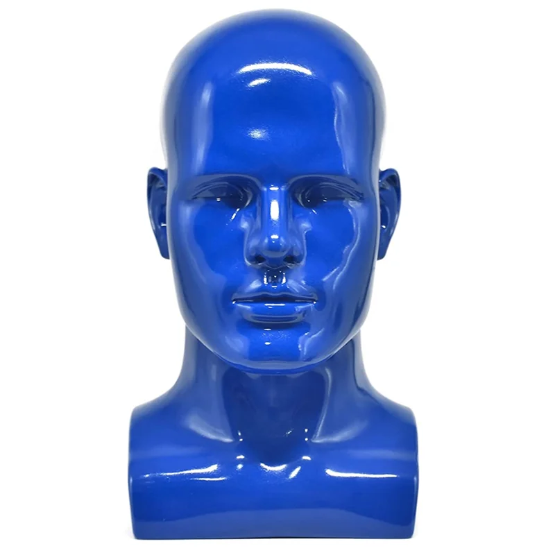 

Top Sale Male Mannequin Head Professional Manikin Head for Display Wigs Hats Headphone Mask (Blue)
