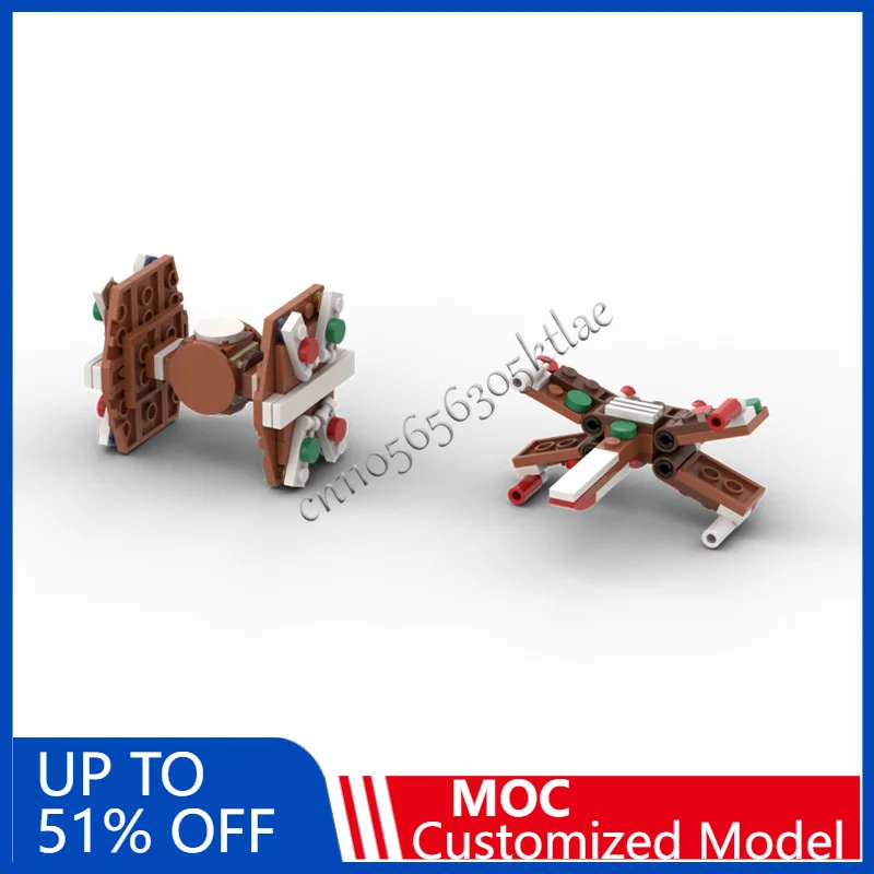 

125PCS MOC Building Block Space War Series Hot Movie Gingerbread Tie and X Wing Creative Brick Model Education Kid Birthda Gifts