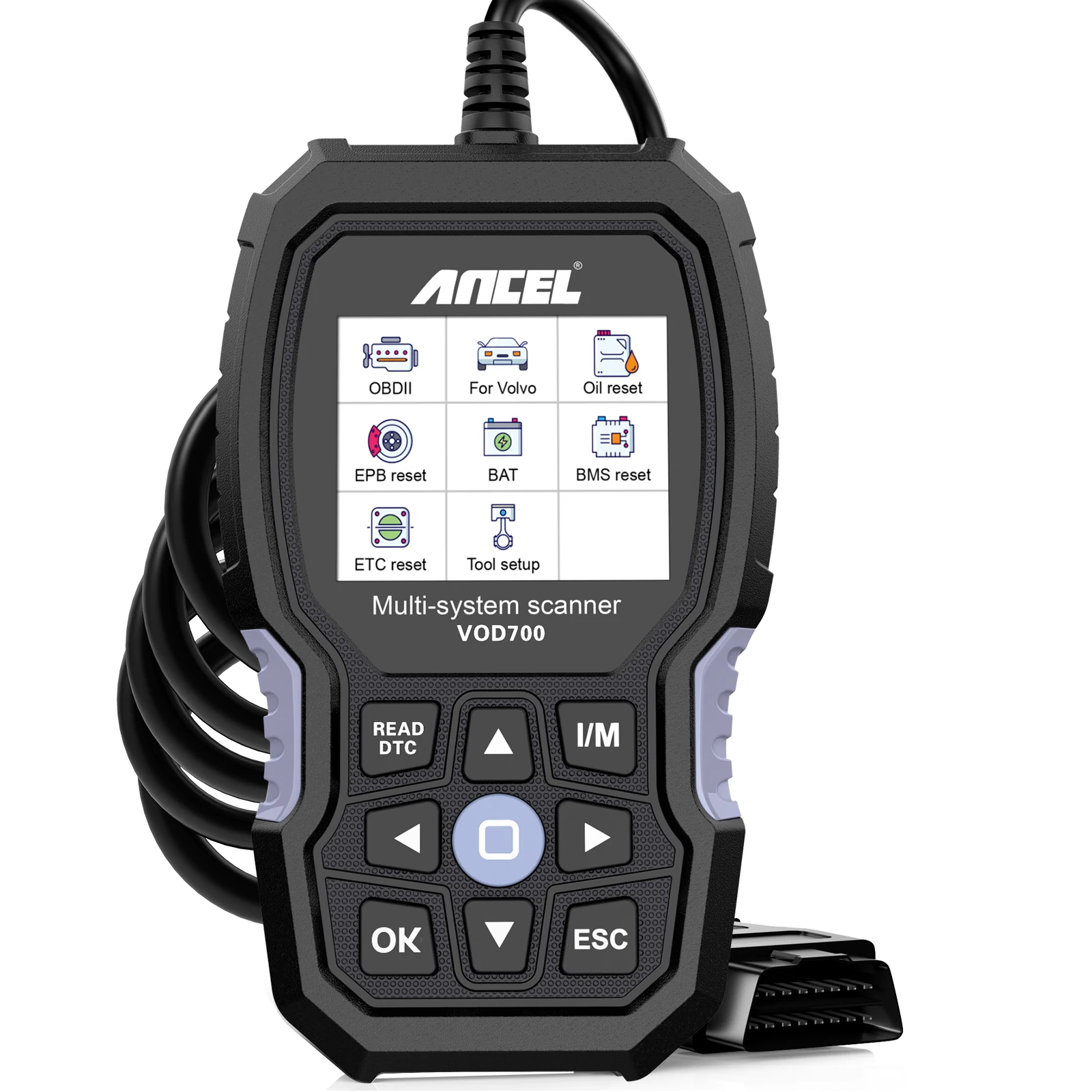 Ancel VOD700 for VOLVO OBD2 Full System Car Diagnostic Tools Oil ETC SRL BMS Reset Muti-Language Automotive Diagnostic Scanner